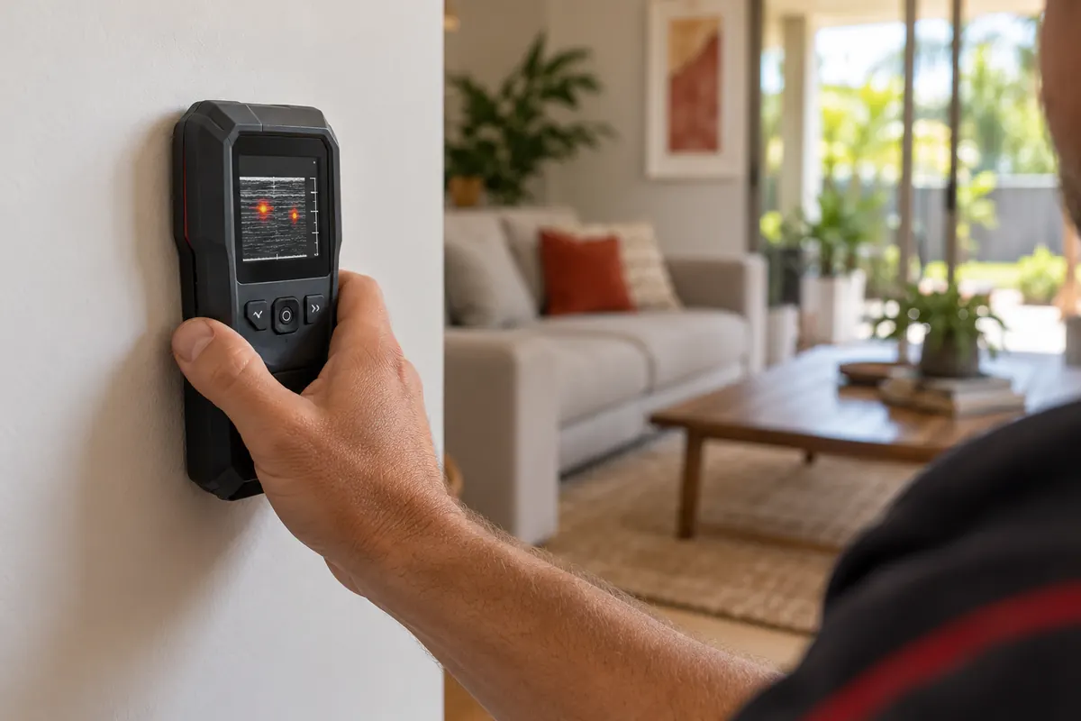 Termatrac iTraker termite detection unit in a pest controller's hand